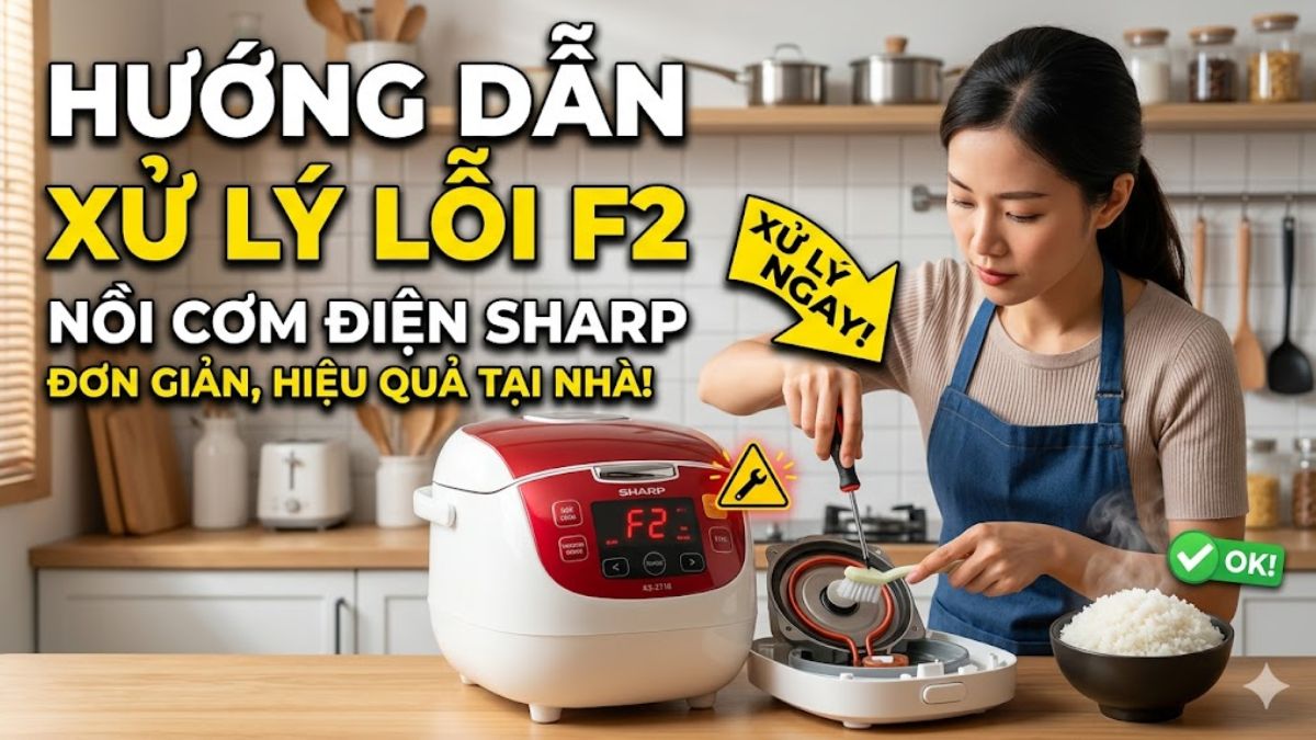 Hướng dẫn xử lý lỗi F2 nồi cơm điện Sharp từ A-Z hiệu quả